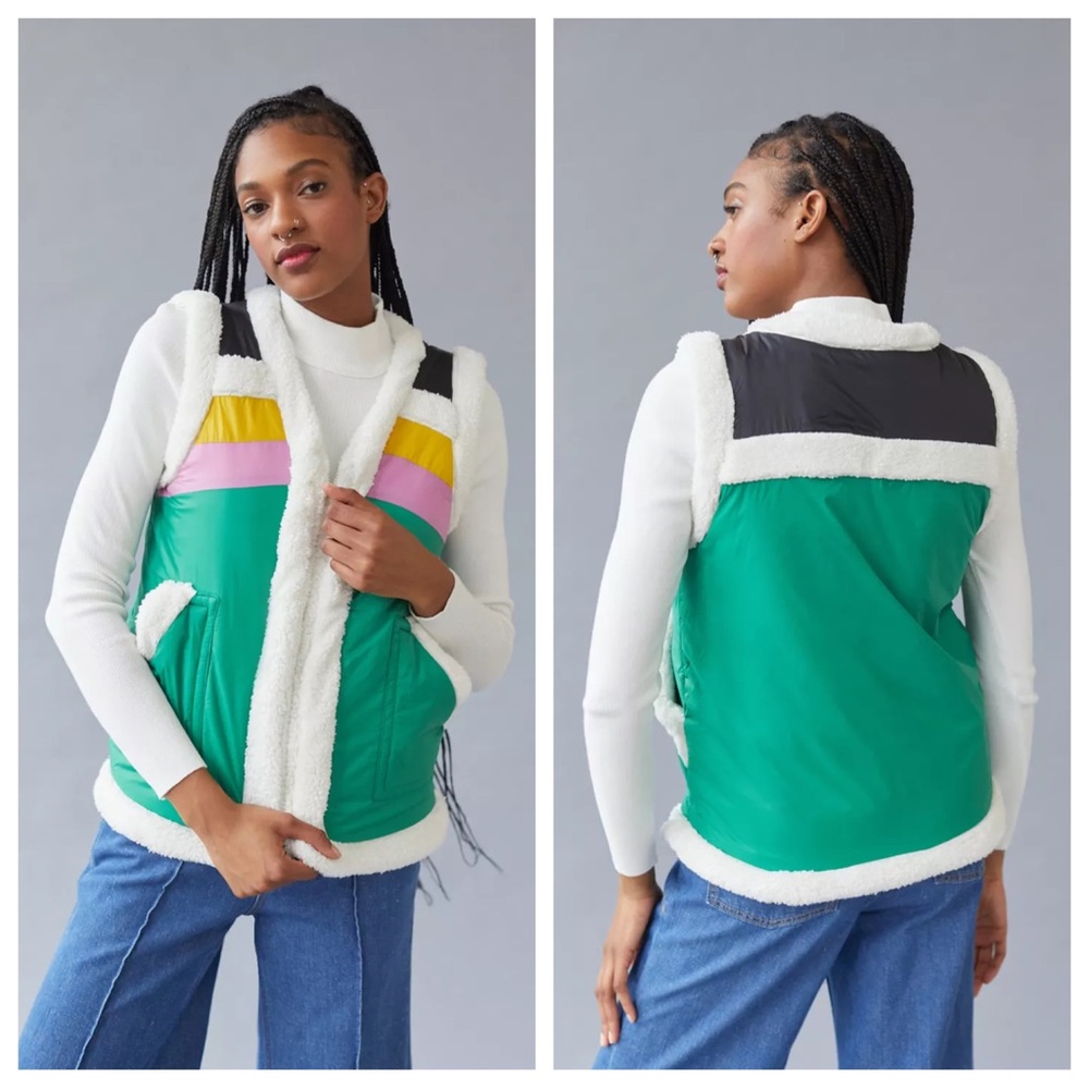 Urban Outfitters BDG Nylon Sherpa Vest XXS NWT